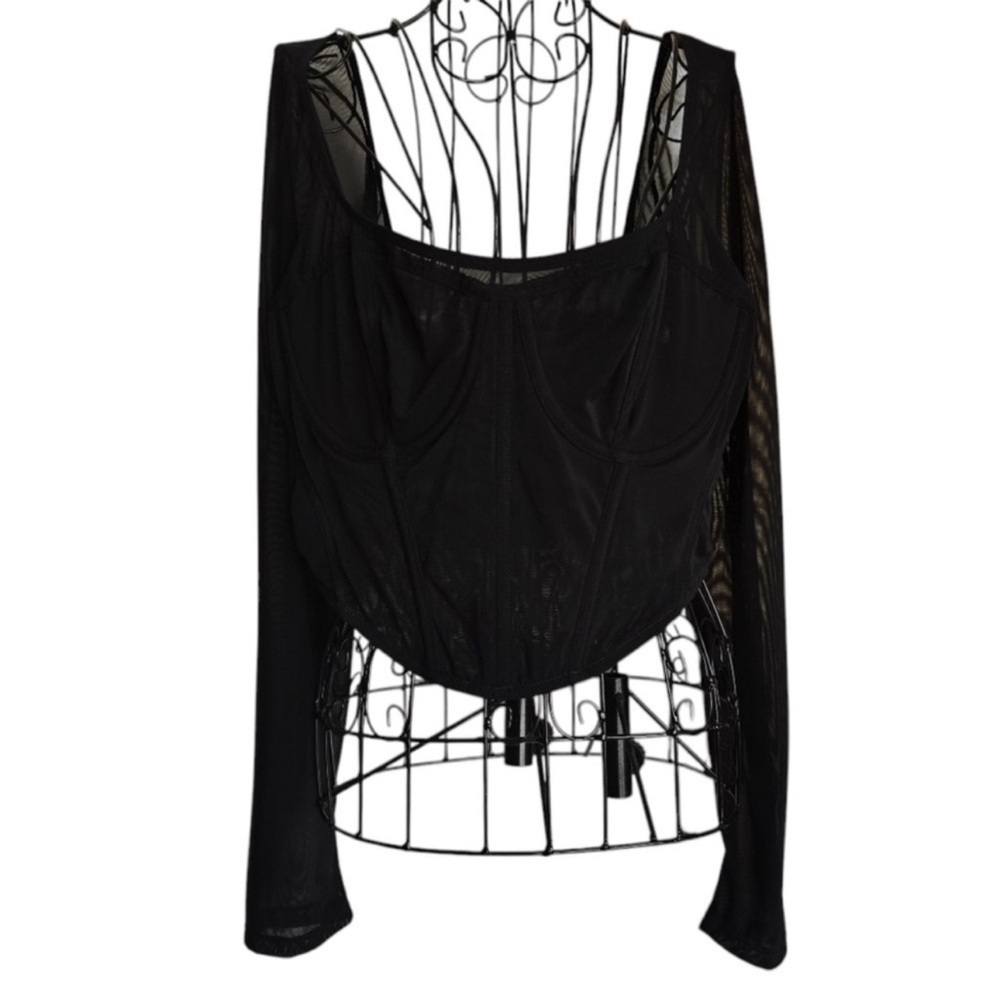 NWT By Anthropologie Long-Sleeve
Mesh Crop Top, Size XL - Picture 4 of 14